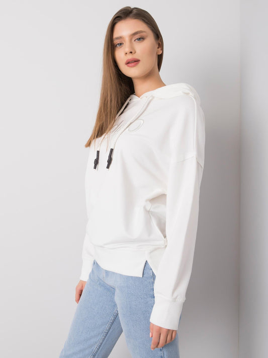 Ecru bluza damska z kapturem