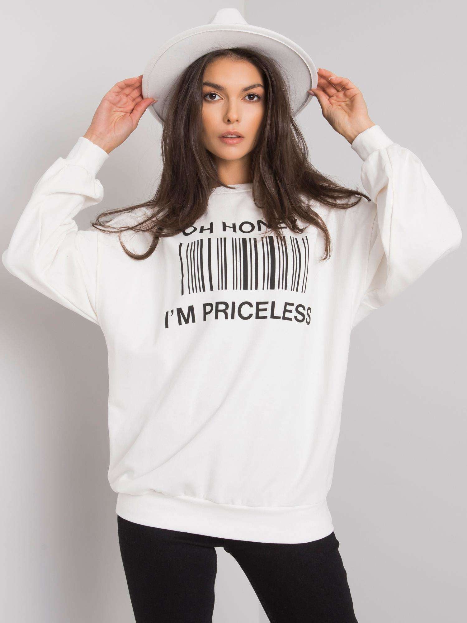 Ecru bluza z printem