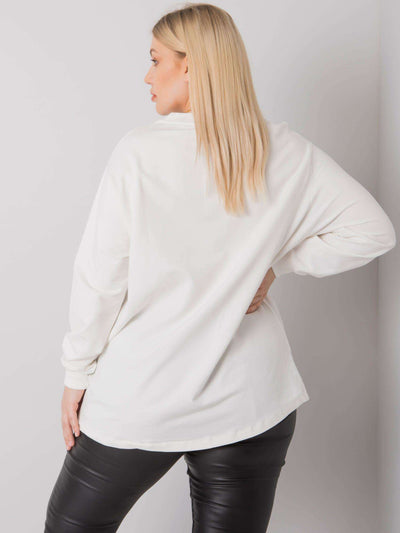 Ecru bluzka plus size z napisem