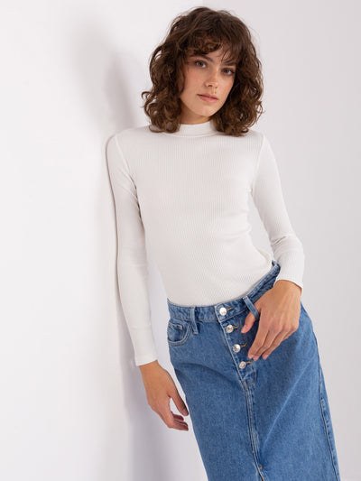 Ecru bluzka basic z półgolfem BASIC FEEL GOOD