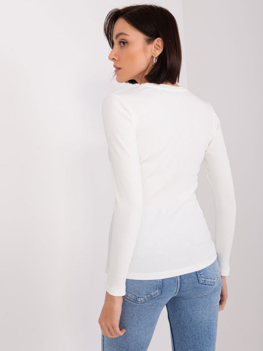 Ecru bluzka basic z bawełny BASIC FEEL GOOD
