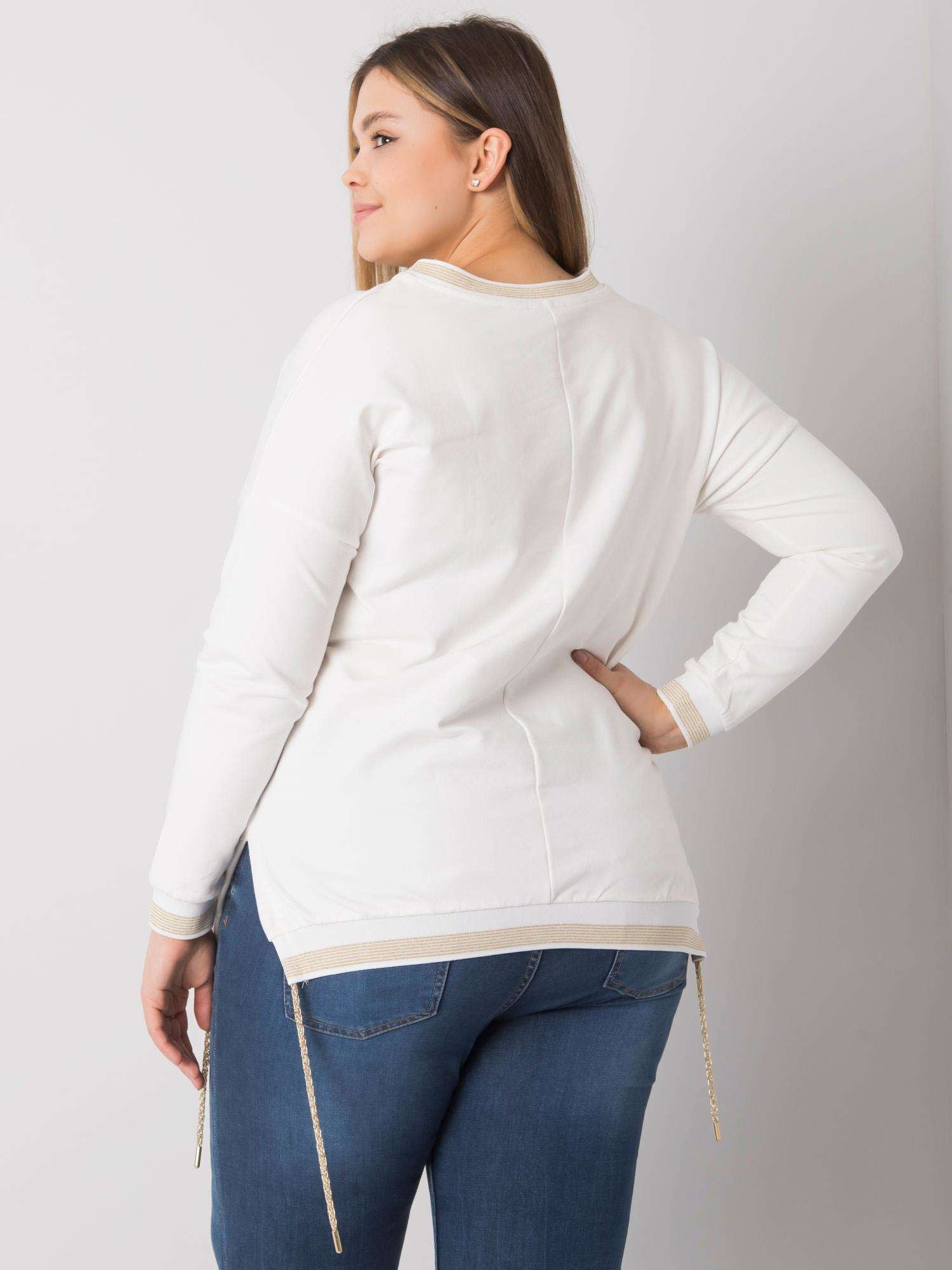 Ecru bluzka plus size z napisami