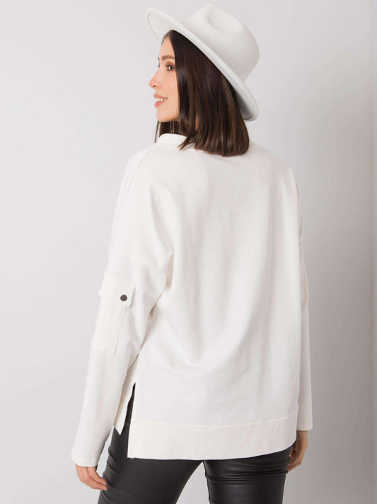 Ecru casualowa bluzka plus size
