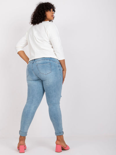 Ecru bluzka plus size z nadrukiem