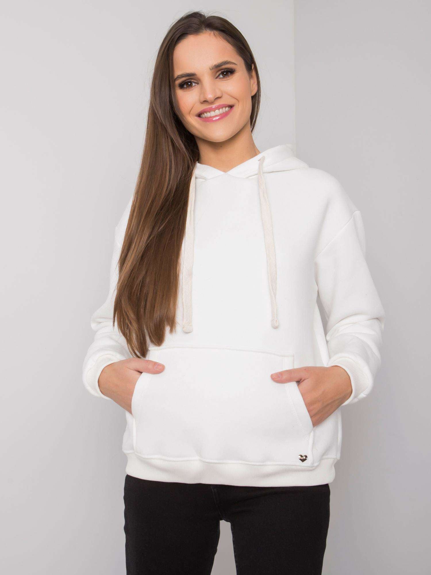 Ecru bluza kangurka basic