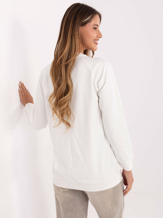 Ecru damska bluza z napisami