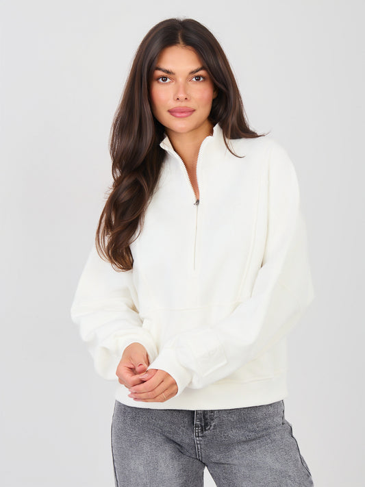 NATURAL SIDE Ecru damska bluza bez kaptura