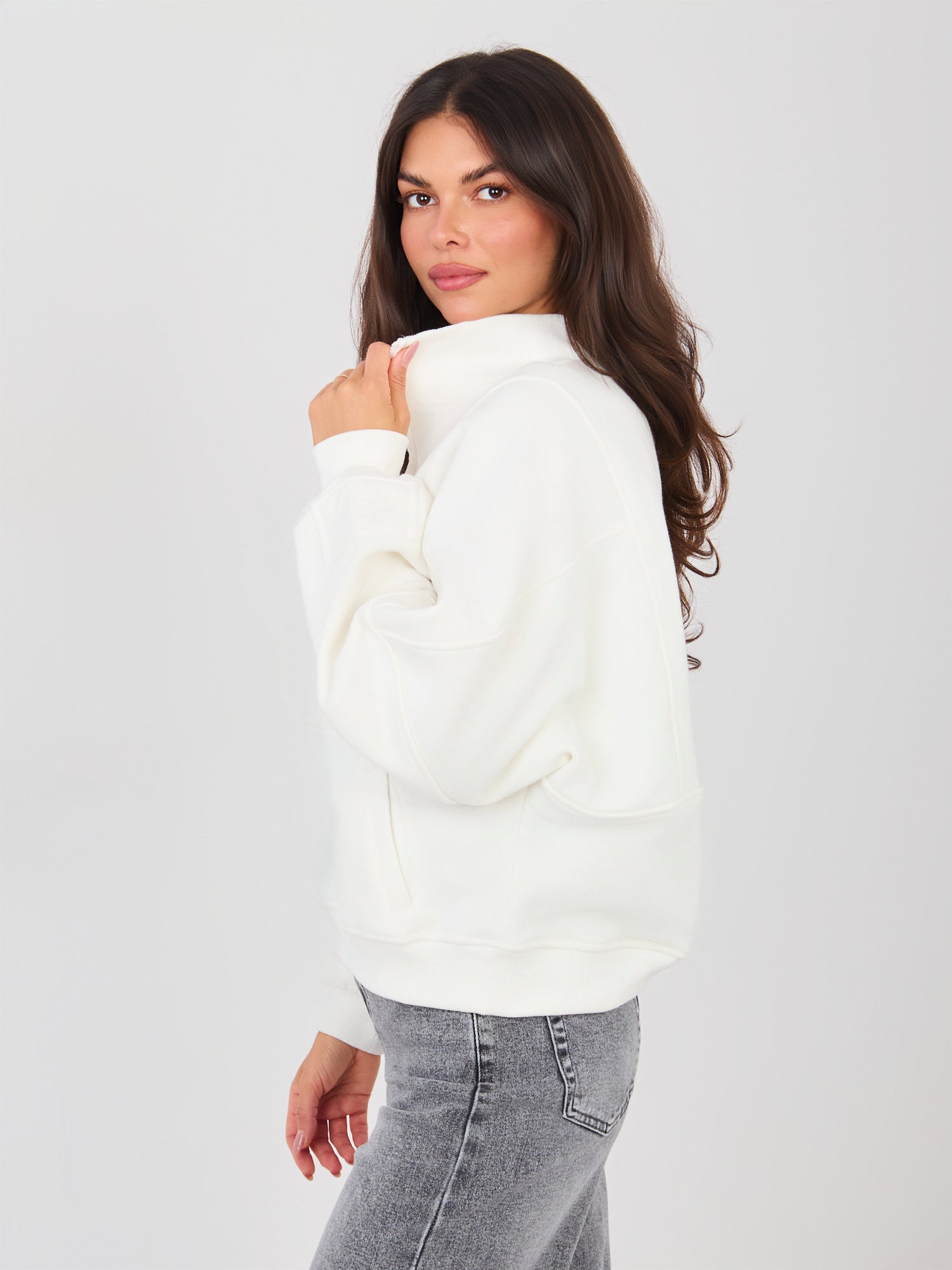 NATURAL SIDE Ecru damska bluza bez kaptura