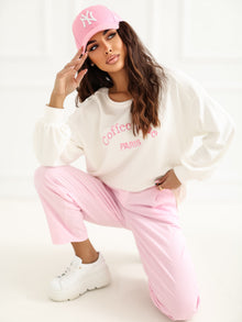 RUE PARIS  Ecru damska bluza o kroju oversize