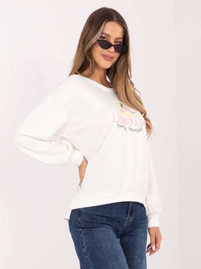 RUE PARIS Ecru damska bluza oversize z wiskozy