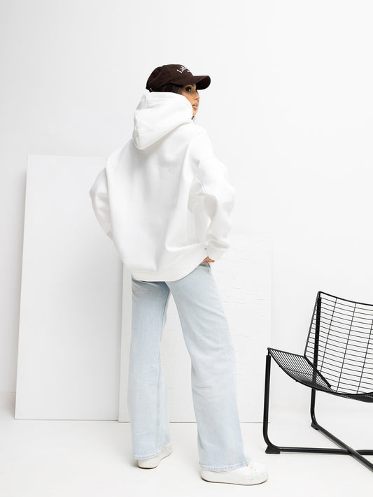 RUE PARIS Ecru bluza z kontrastowym napisem