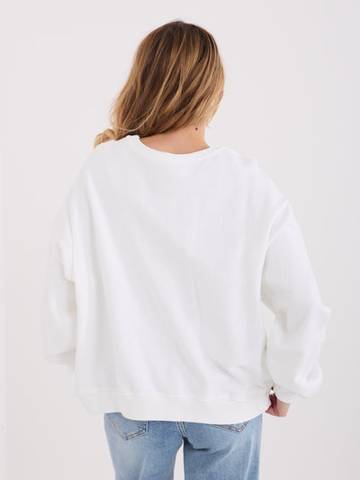 Ecru bluza oversize bez kaptura