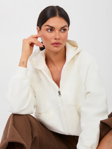 NATURAL SIDE Ecru rozpinana bluza z kieszeniami
