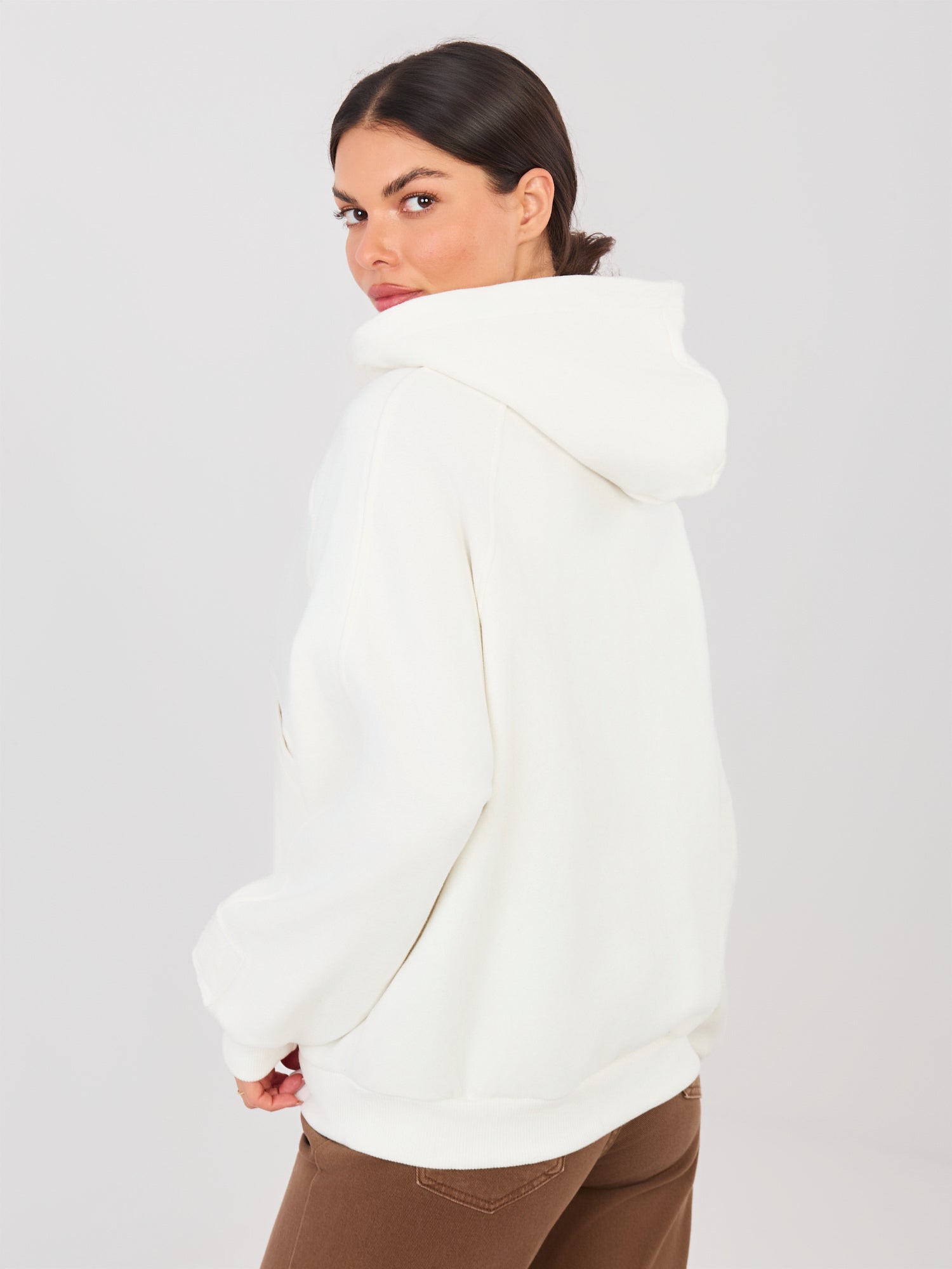 NATURAL SIDE Ecru rozpinana bluza z kieszeniami
