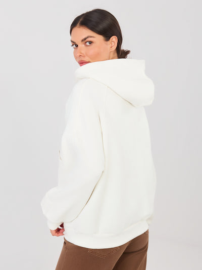 NATURAL SIDE Ecru rozpinana bluza z kieszeniami