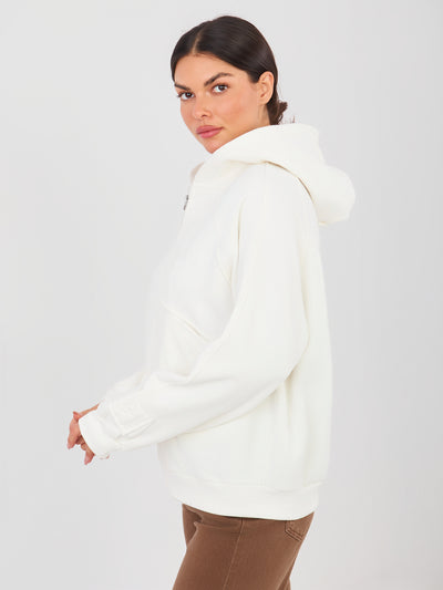 NATURAL SIDE Ecru rozpinana bluza z kieszeniami