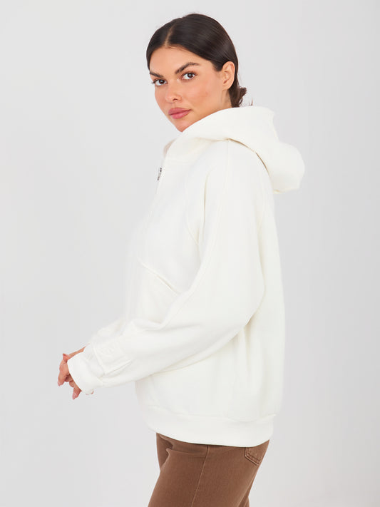 NATURAL SIDE Ecru rozpinana bluza z kieszeniami