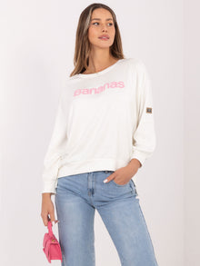 RUE PARIS Ecru damska bluza oversize bez kaptura