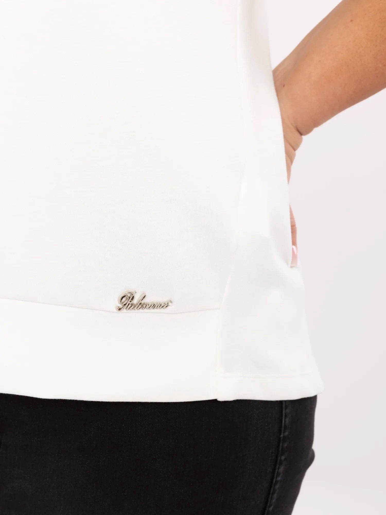 Ecru damska bluzka plus size z krótkim rękawem