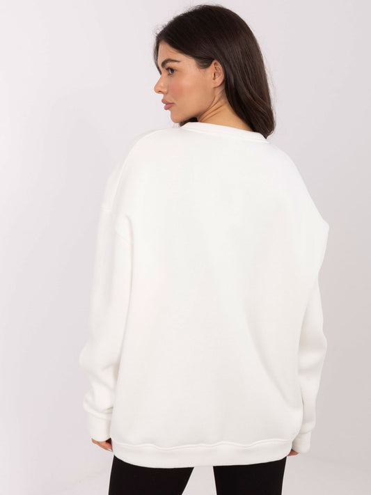 Ecru dresowa bluza oversize bez kaptura