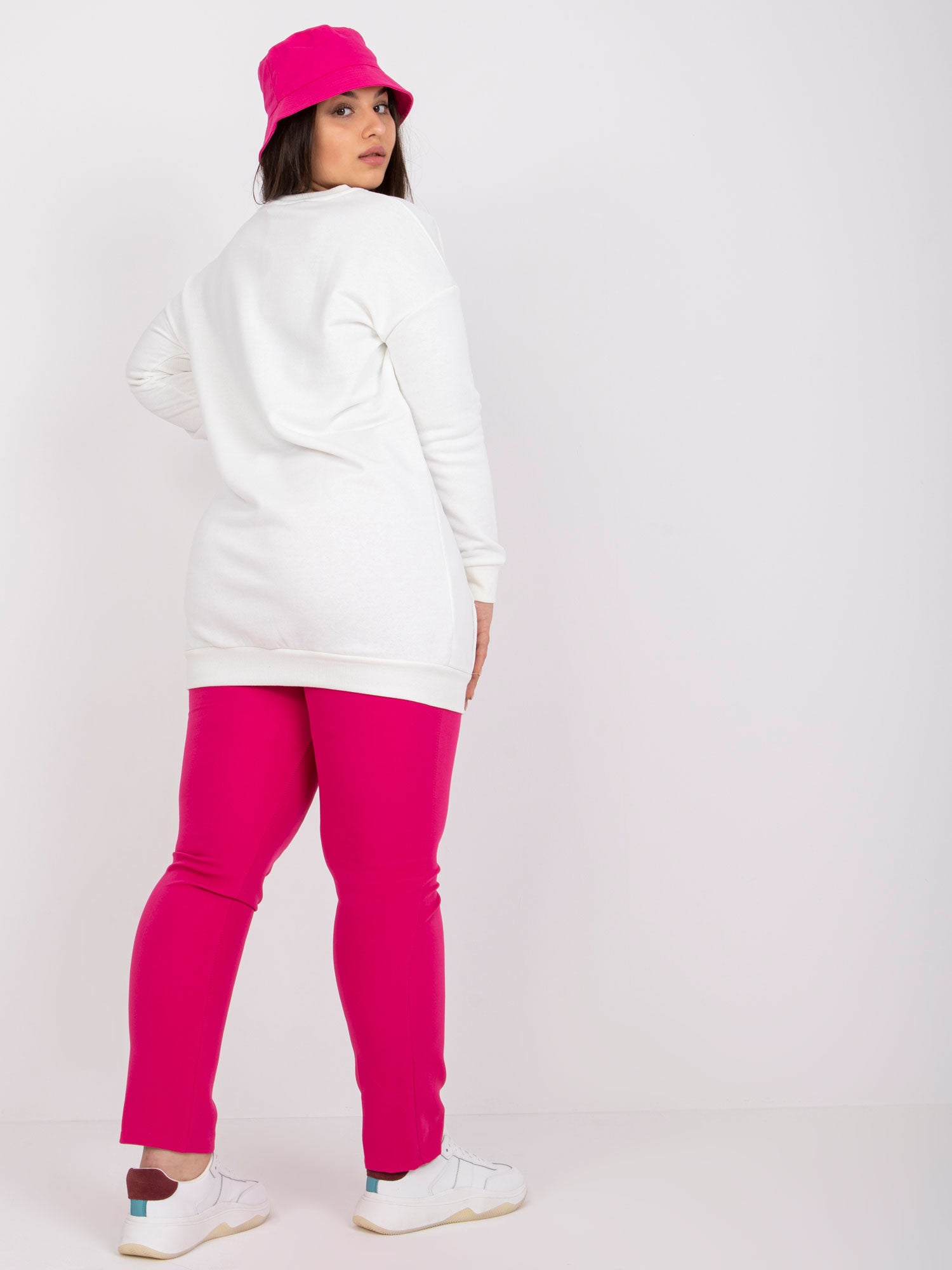Ecru bluza plus size z napisami