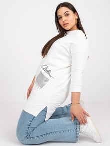 Ecru tunika plus size z bawełny
