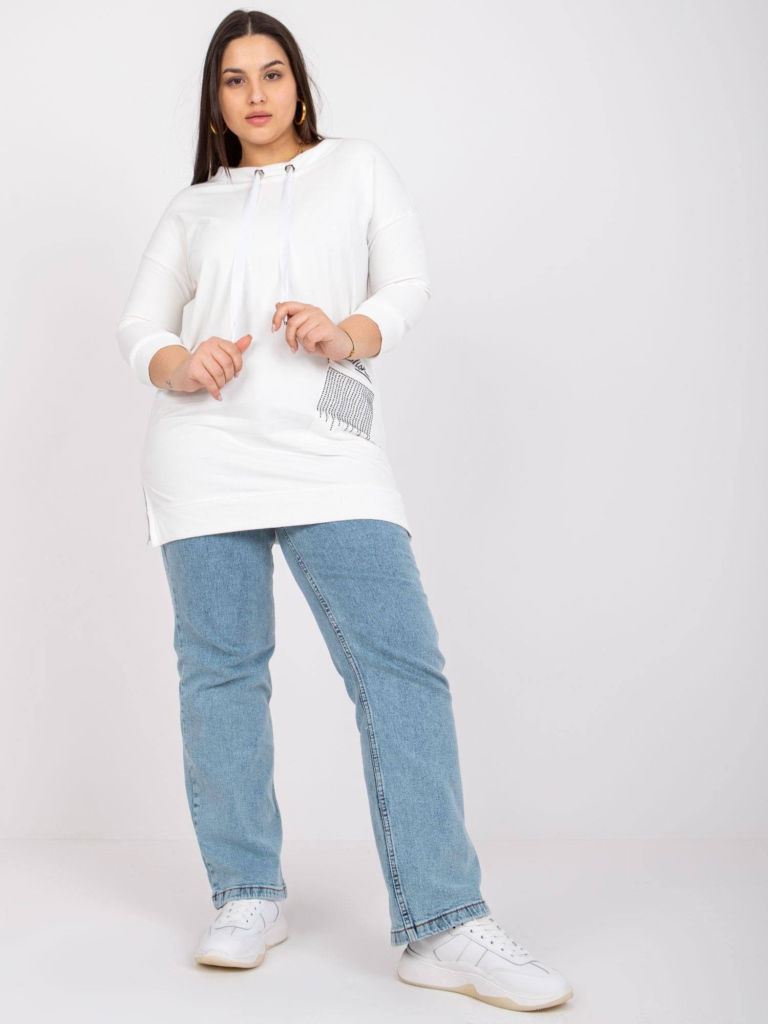 Ecru tunika plus size z bawełny