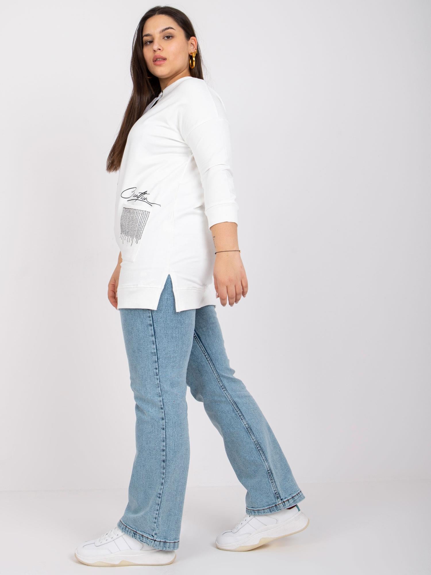 Ecru tunika plus size z bawełny