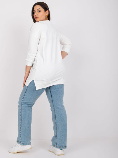 Ecru tunika plus size z bawełny