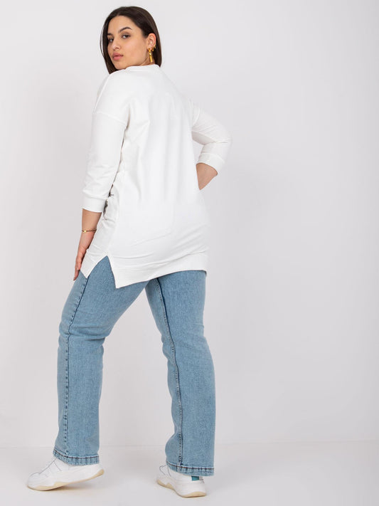 Ecru tunika plus size z bawełny