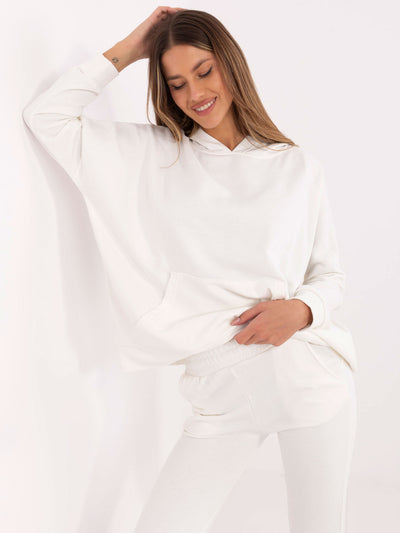 Ecru dresowy komplet basic z bluzą oversize