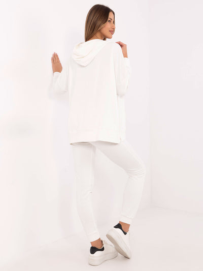 Ecru dresowy komplet basic z bluzą oversize