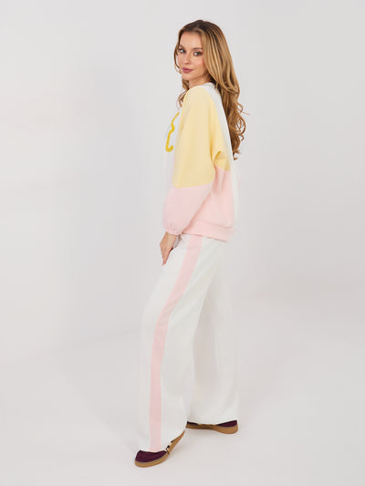 RUE PARIS Ecru dresowy komplet z bluzą oversize