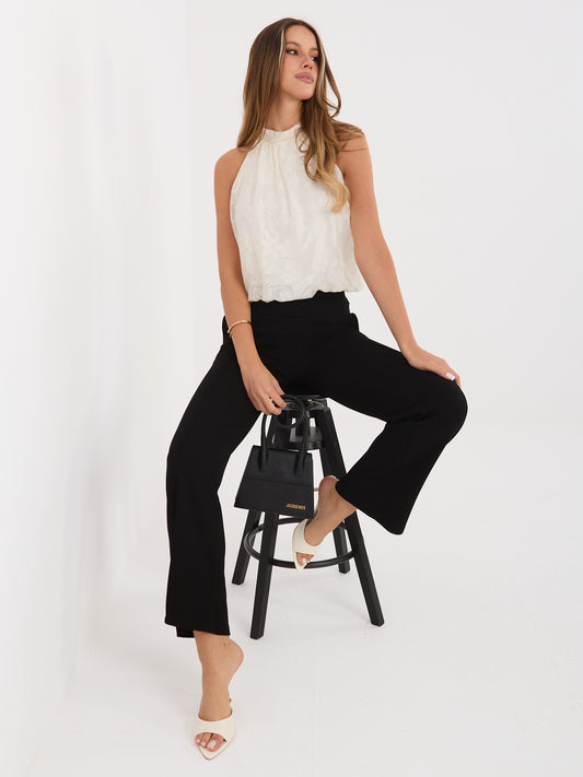 Ecru wizytowy top z dekoltem typu halter