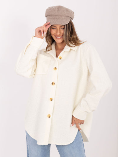 RUE PARIS Ecru koszulowa kurtka oversize