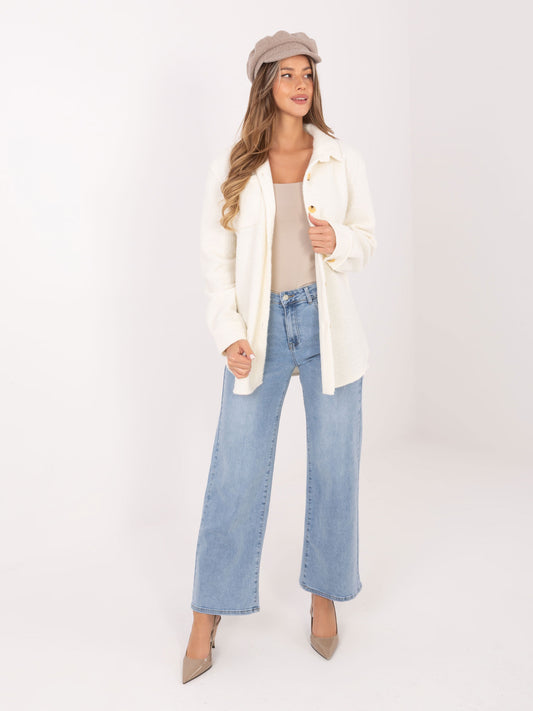 RUE PARIS Ecru koszulowa kurtka oversize