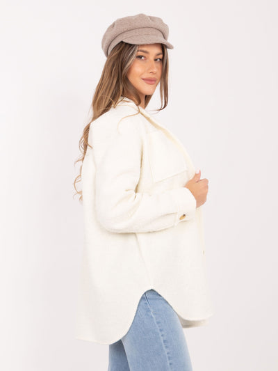 RUE PARIS Ecru koszulowa kurtka oversize