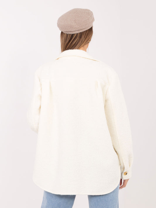 RUE PARIS Ecru koszulowa kurtka oversize