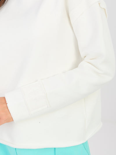 NATURAL SIDE Ecru krótka bluza z haftem