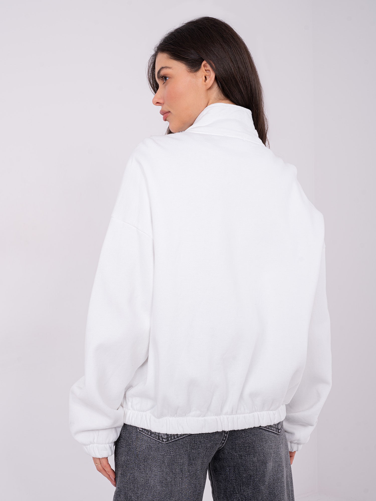 Ecru rozpinana bluza basic z bawełny