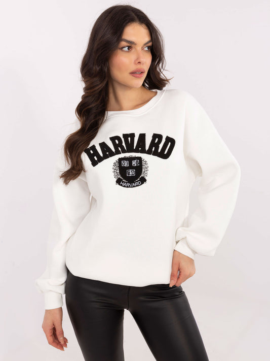 Ecru damska bluza oversize bez kaptura