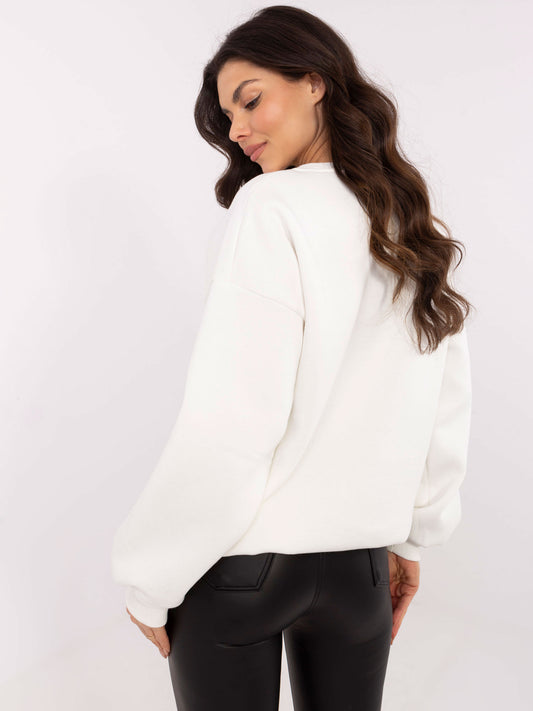 Ecru damska bluza oversize bez kaptura