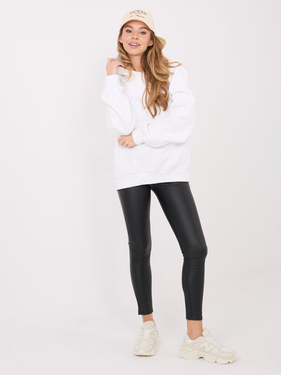 Ecru dresowa bluza z przeszyciami