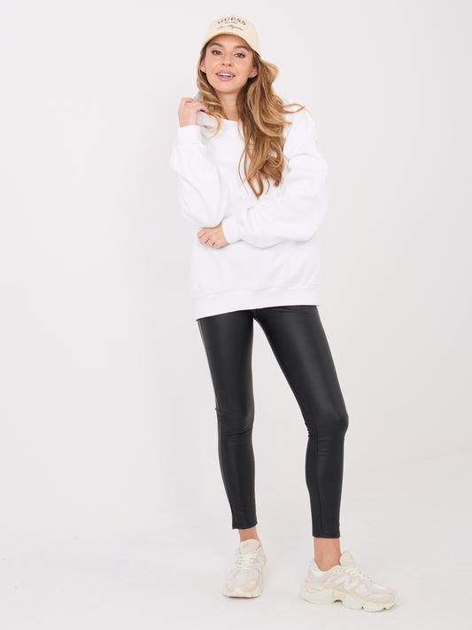 Ecru dresowa bluza z przeszyciami