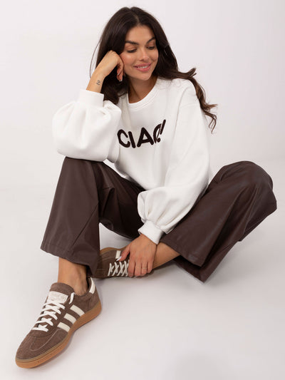 RUE PARIS Ecru bluza oversize bez kaptura