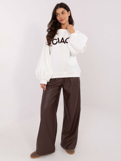 RUE PARIS Ecru bluza oversize bez kaptura