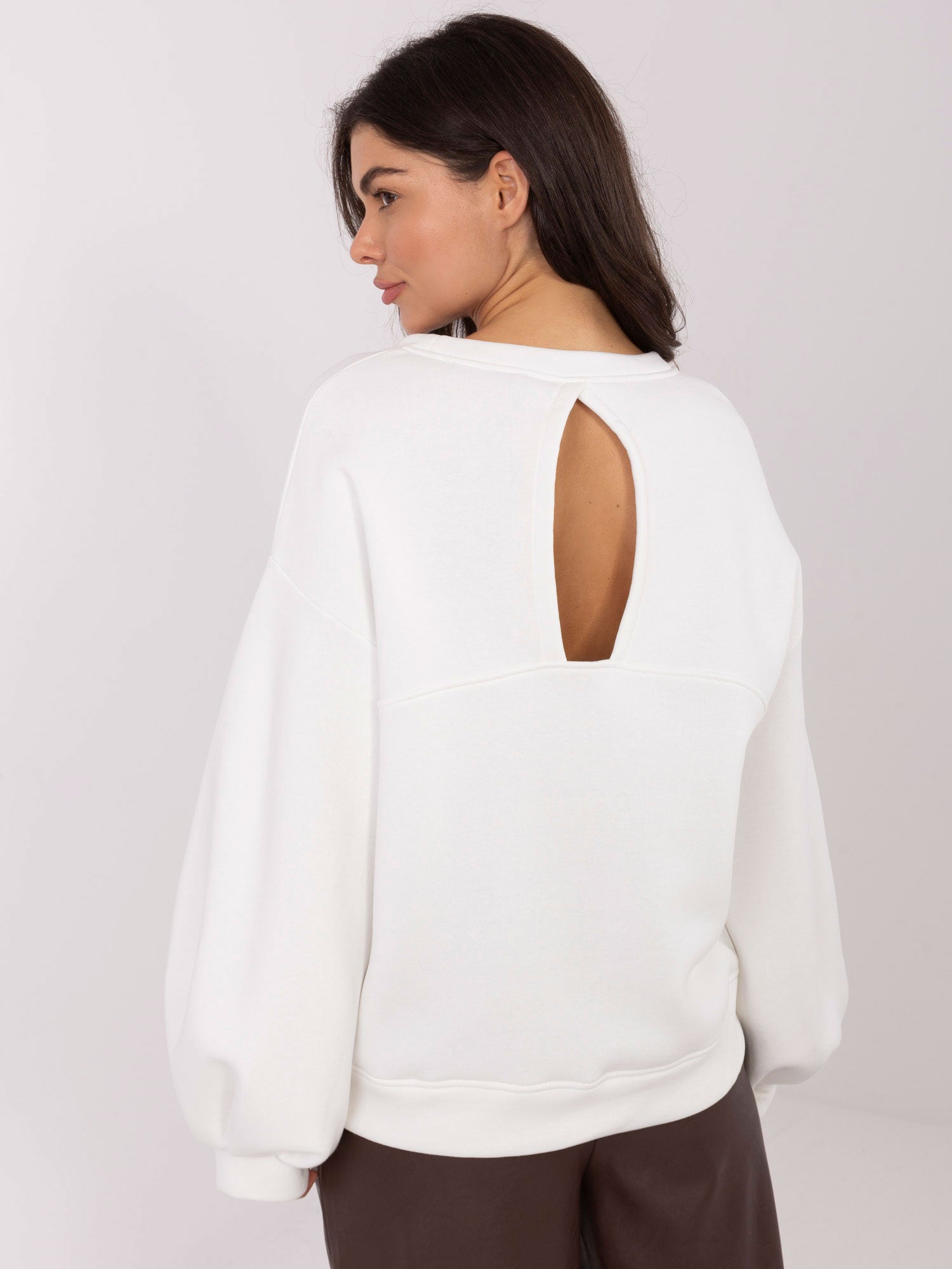 RUE PARIS Ecru bluza oversize bez kaptura