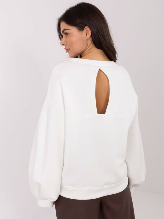 RUE PARIS Ecru bluza oversize bez kaptura