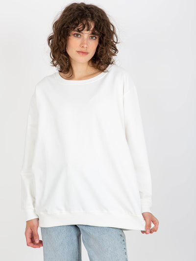 Ecru gładka bluza bez kaptura oversize