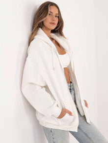 Ecru dresowa bluza basic z suwakiem